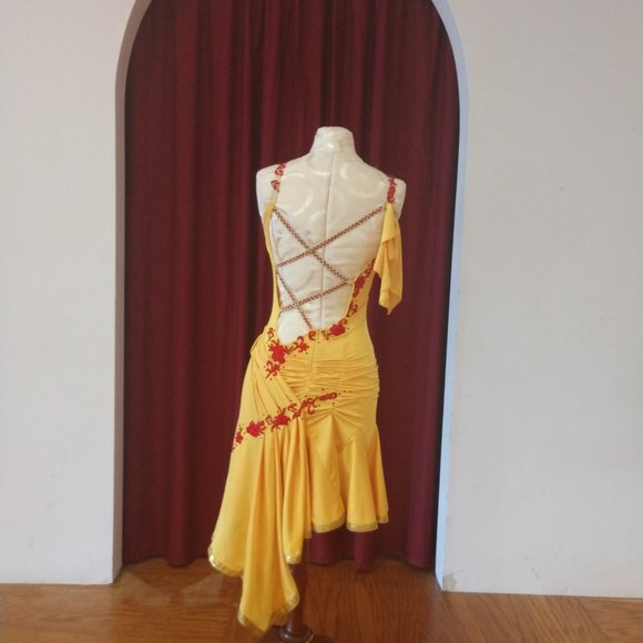 Yellow Latin and Rhythm Dress - Picture 2 of 6